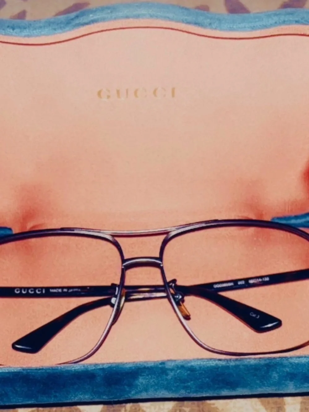 💼Gucci Blue and Gold Metal Frame Glasses🕶️